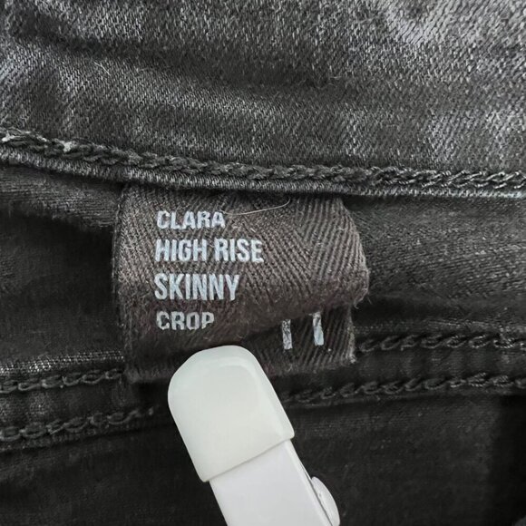 Eunina Women’s Clara Skinny Cropped Jeans Distressed Faded Black Size 11 - Picture 9 of 10